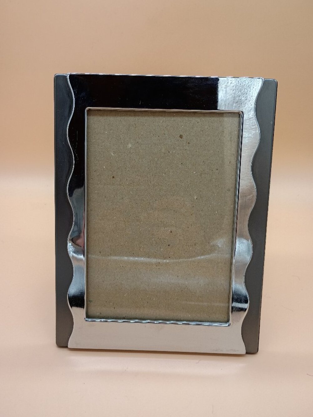 Vintage 90s/Y2K Mirrored Picture Frame 5" x 7" Two-Toned Silver Gray